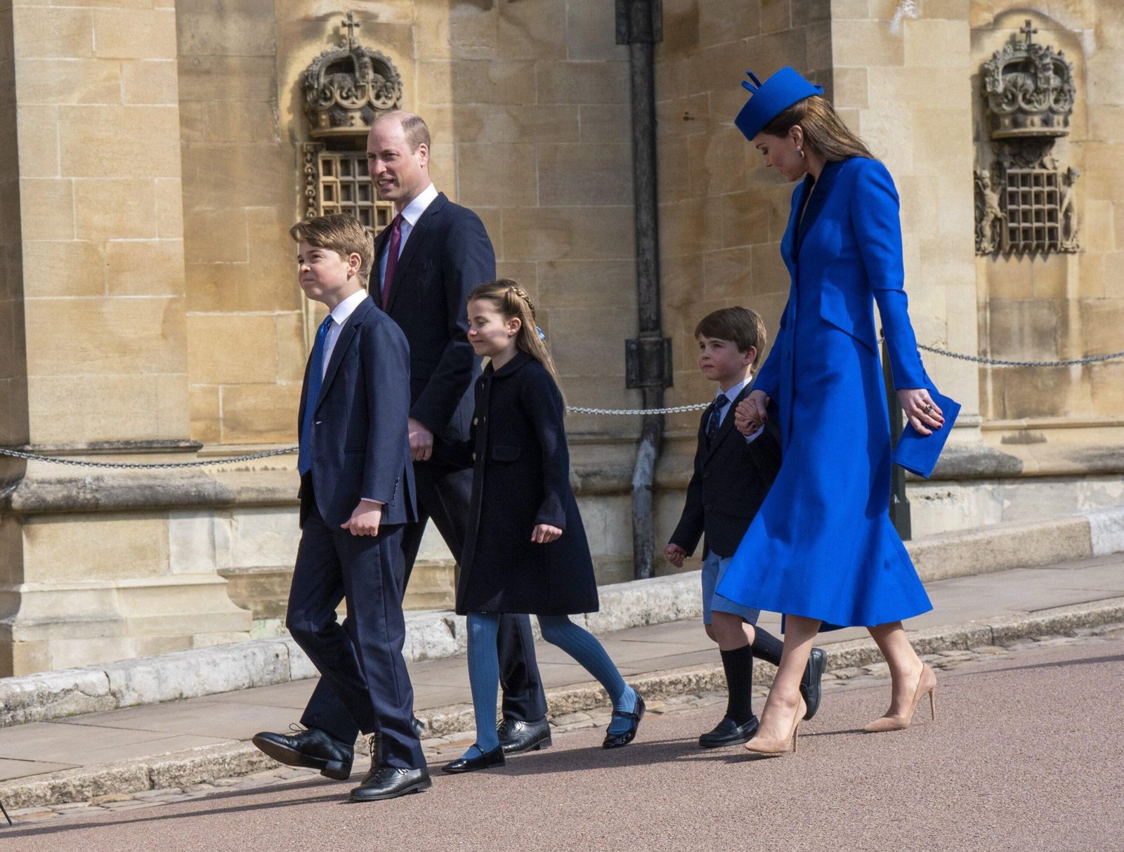 Prince and Princess Wales and their children Prince George, Princess Charlotte and Prince Louis