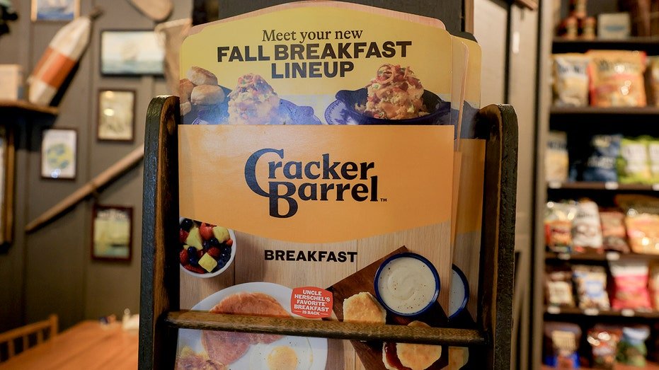 The new Cracker barrel logo was seen in the restaurant menu on August 21, 2025 in Homstead, Florida.