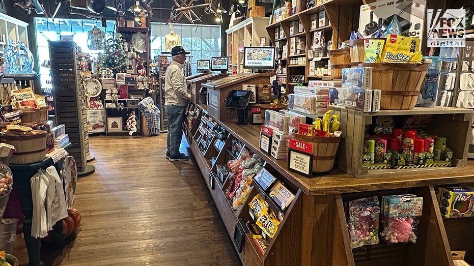 The interior of the Cracker barrel after a new logo and the announcement of the brand.