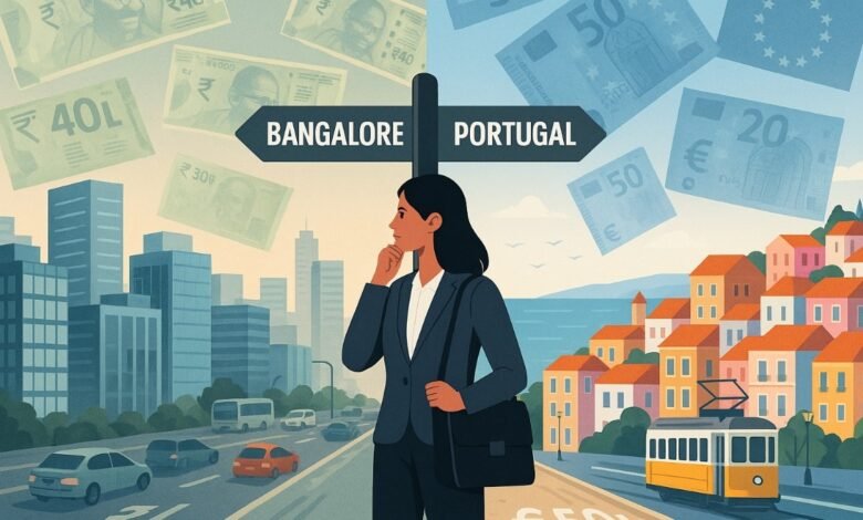 Bengaluru techies India to Portugal dilemma Stable Rs 40L salary.jpeg