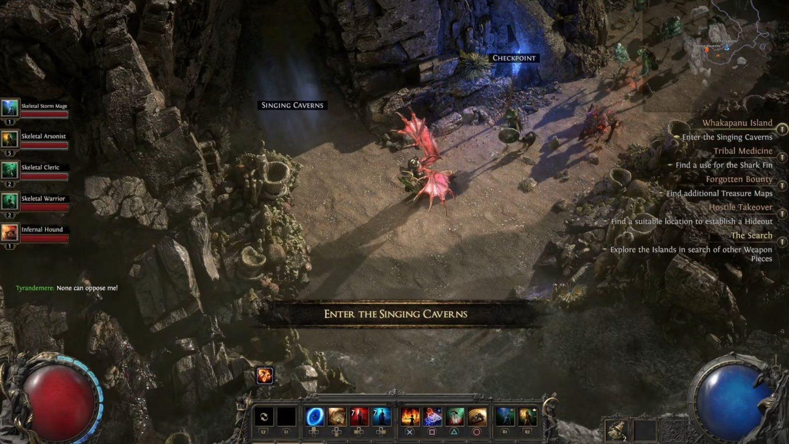 Check along the water and in the end you should find the lyric caves (image via GGG)