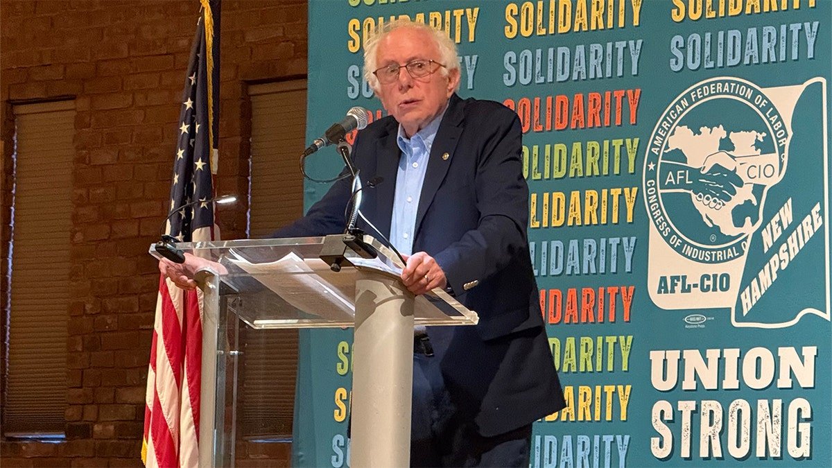 Senator Bernie Sanders in New Hampshire on the day of work