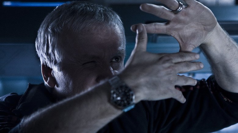 James Cameron scaling a shot