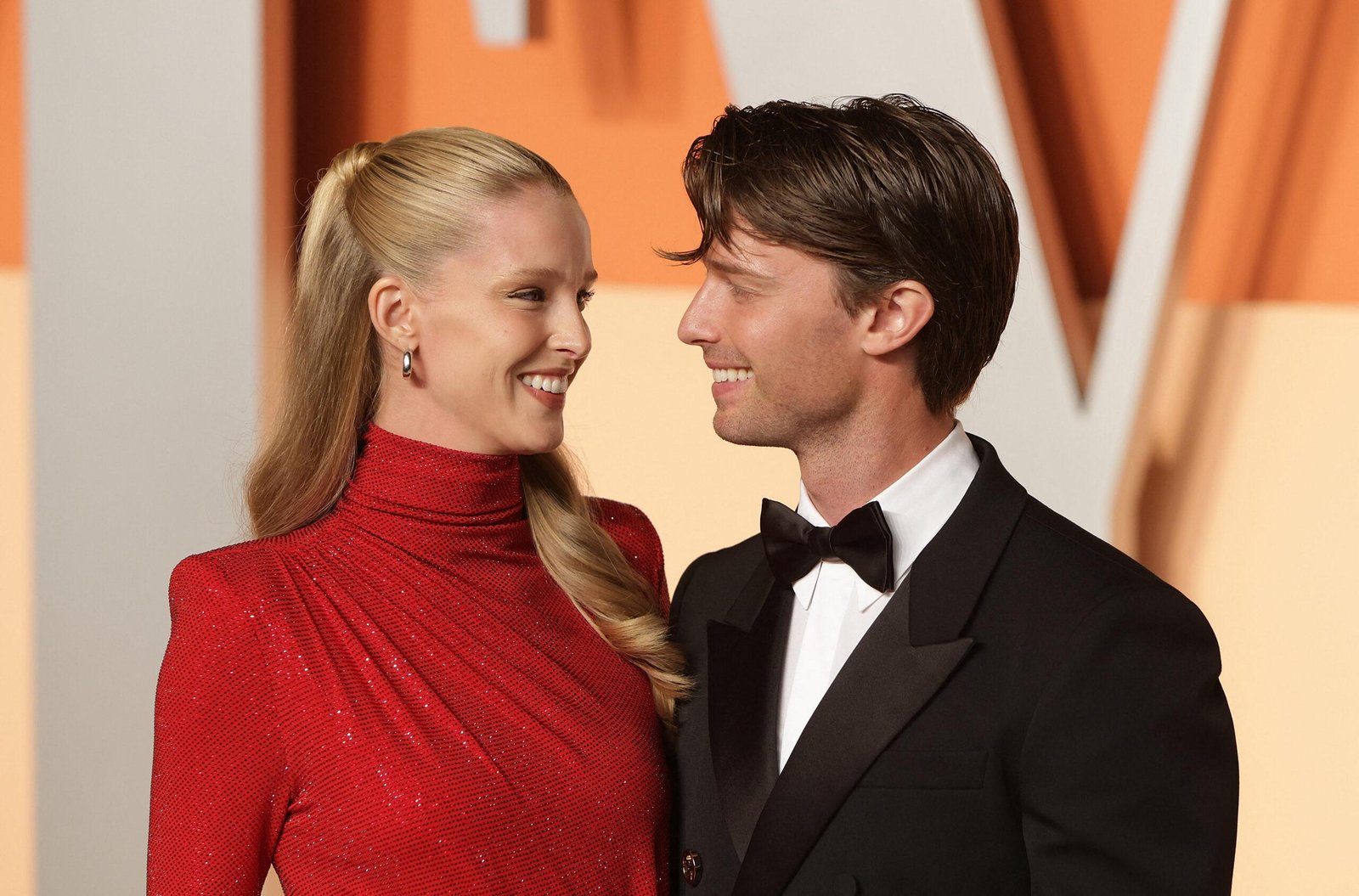 Patrick Schwarzenegger and Abi Cham in 2025 Oscar Vanity Fair