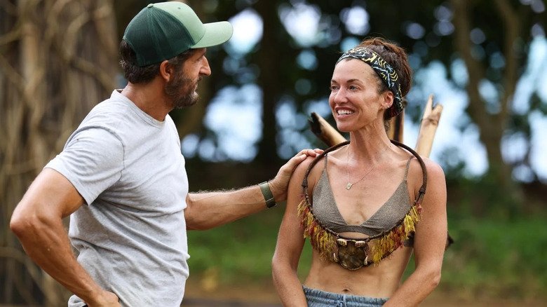 Parvati won an immunity challenge with host Jonathan over the survivors: Australia against the world