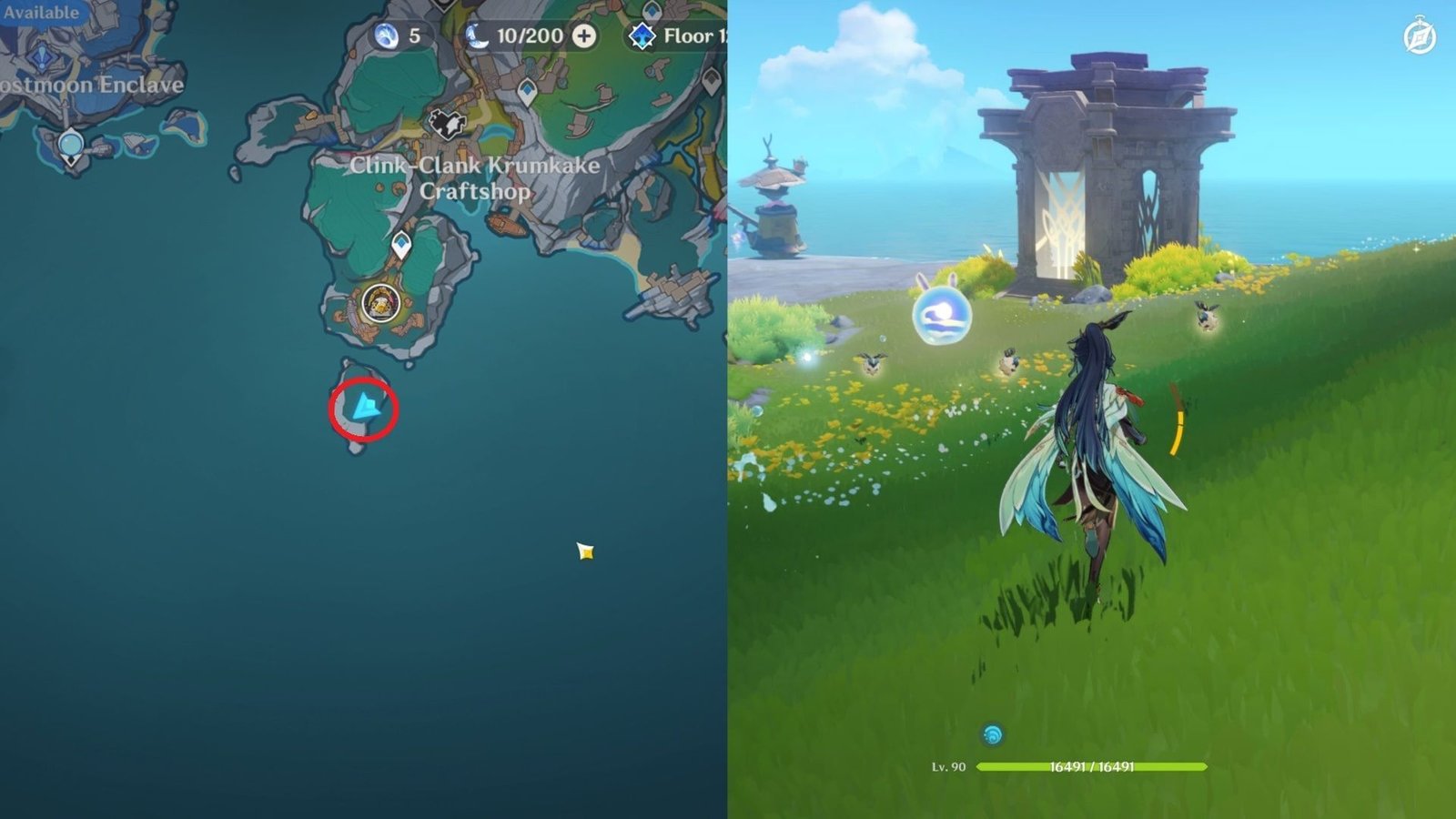 Depth shrine near Clink-Clank Krumkake Craftshop (image via Hoyoverse)