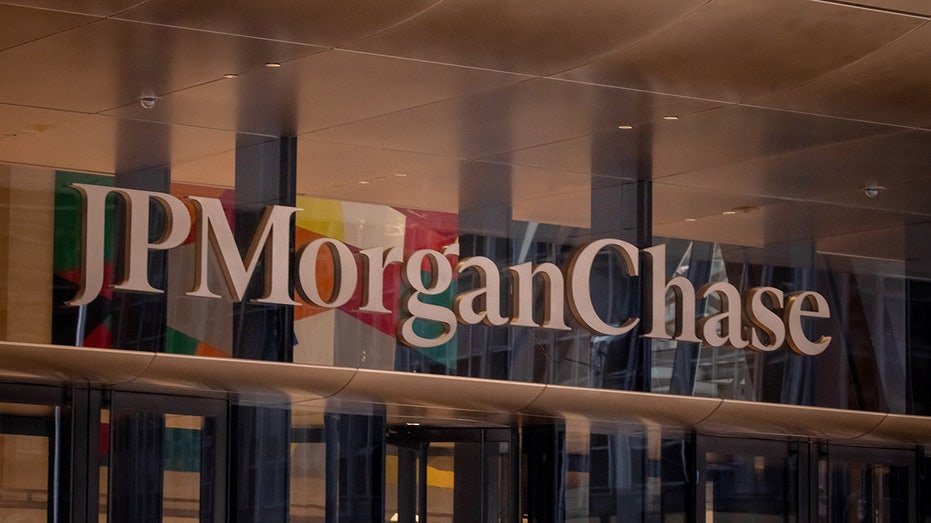 A sign at the new JPMorgan Chase headquarters