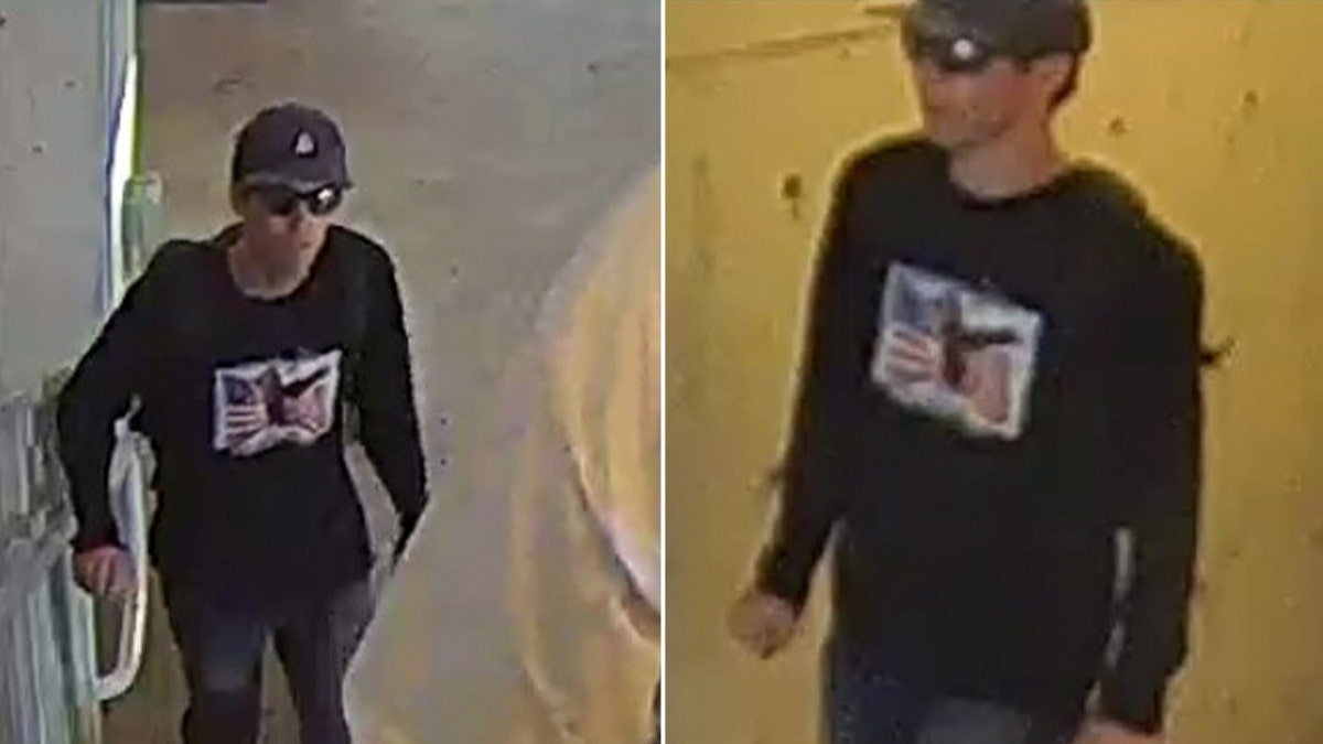 A divided image shows a person interested in killing Charlie Kerk
