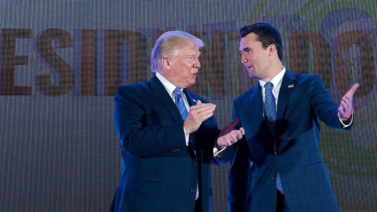 Charlie Kerk and Donald Trump smiles Doreen