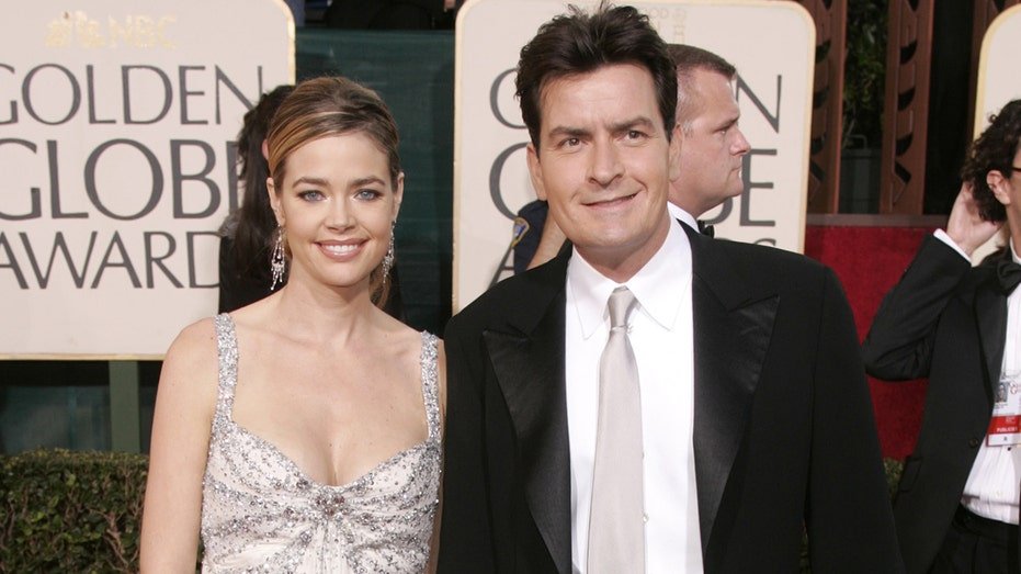 Dennis Richards and Charlie Sheen arrived at the 62nd Golden Globe Awards in California.
