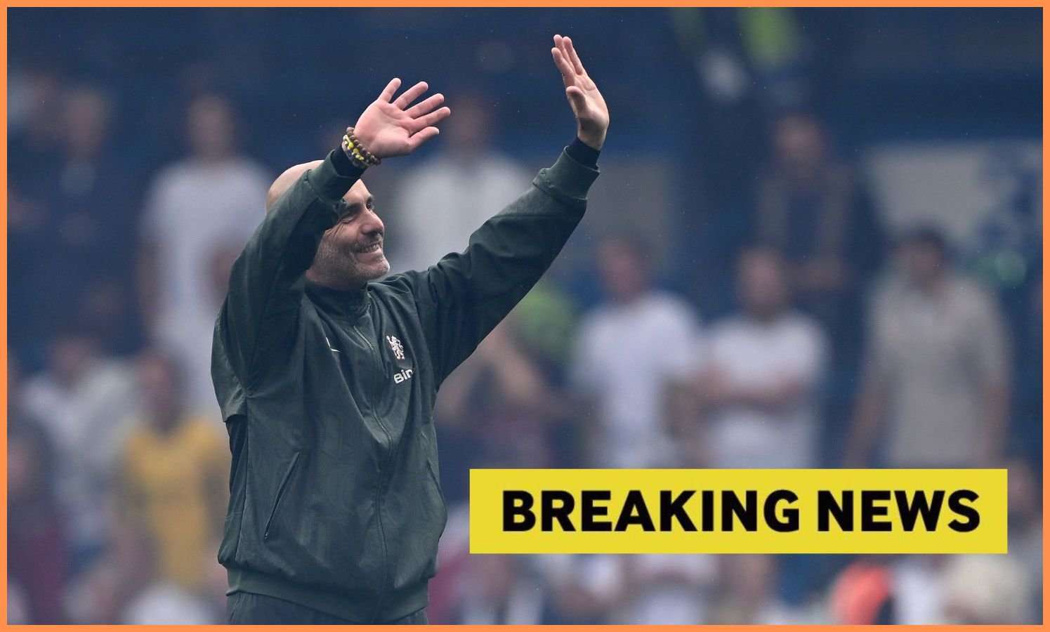 Chelsea manager Enzo Marisca is waving fans in Stamford Bridge