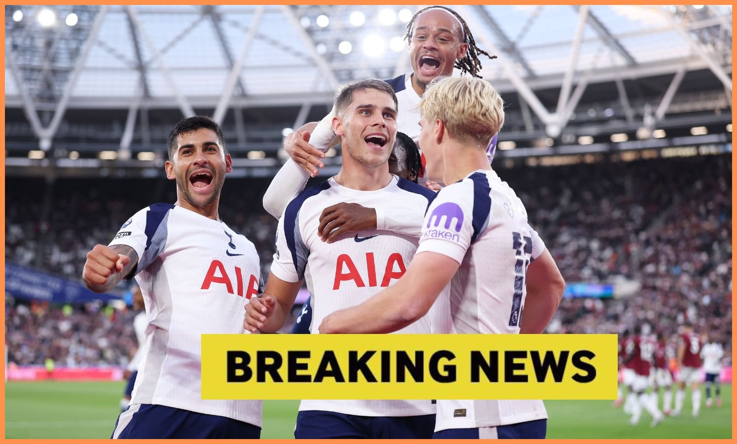 Mickey van Di Vin celebrates his colleagues in Tottenham