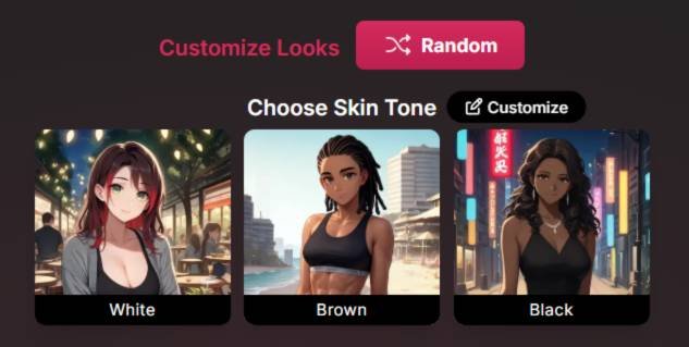 Step2 - Choose the skin color