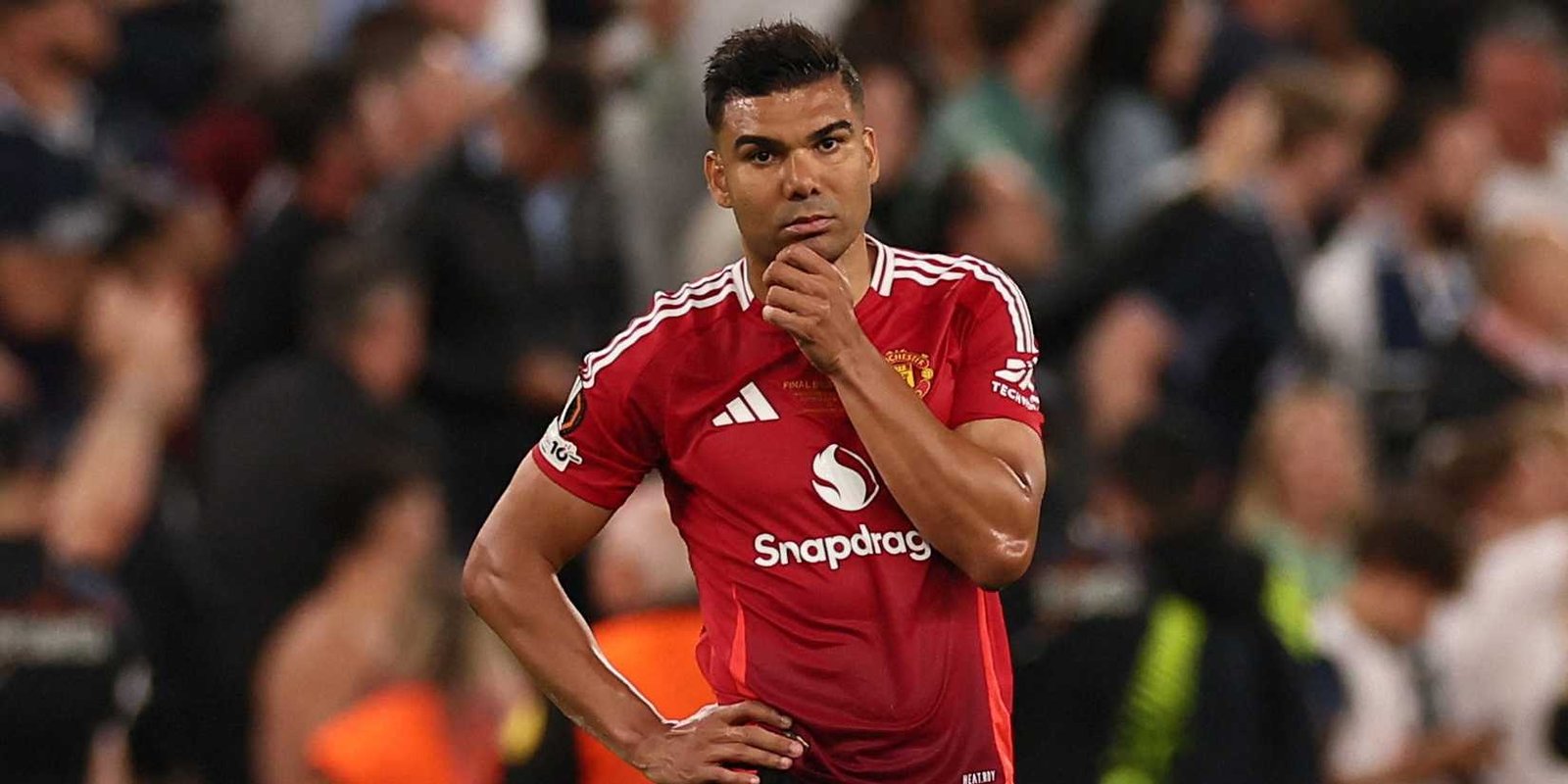 Casemro from Manchester United looks depressed after the match 