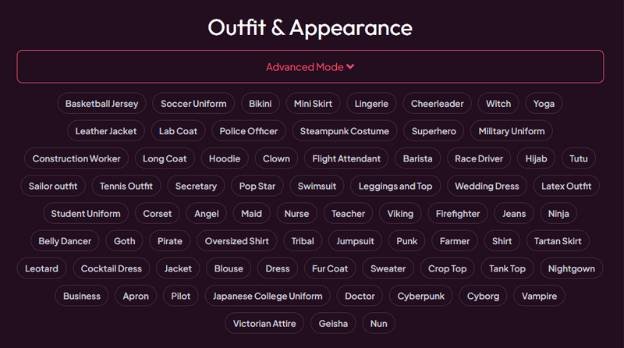 Step15 - Choose the outfit and appearance