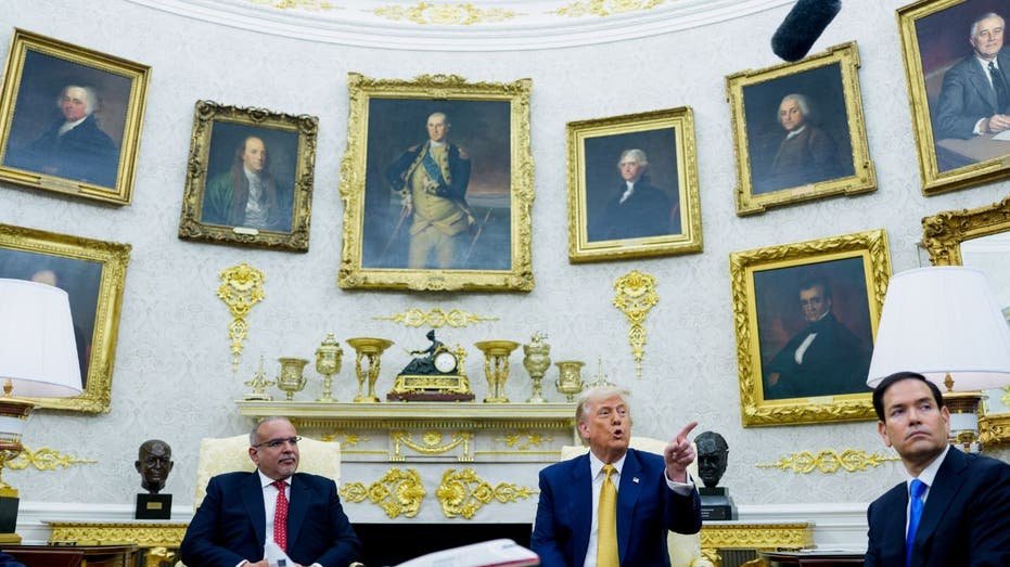 Trump's view during a bilateral meeting in the Oval Office