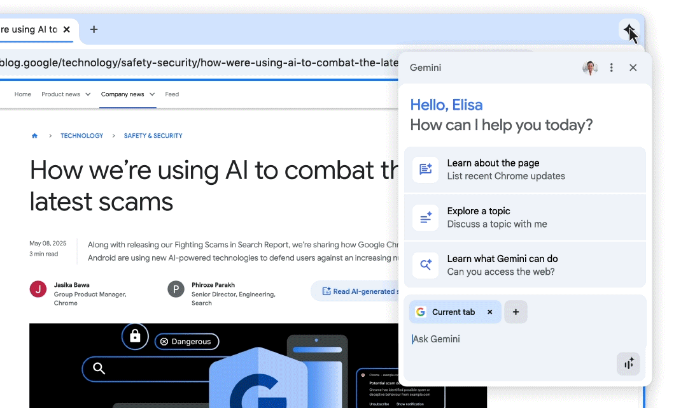 Gemini in Chrome no longer requires a subscription.png