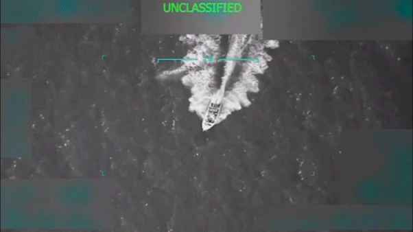 The Venezuelan ship was destroyed during the American military strike.