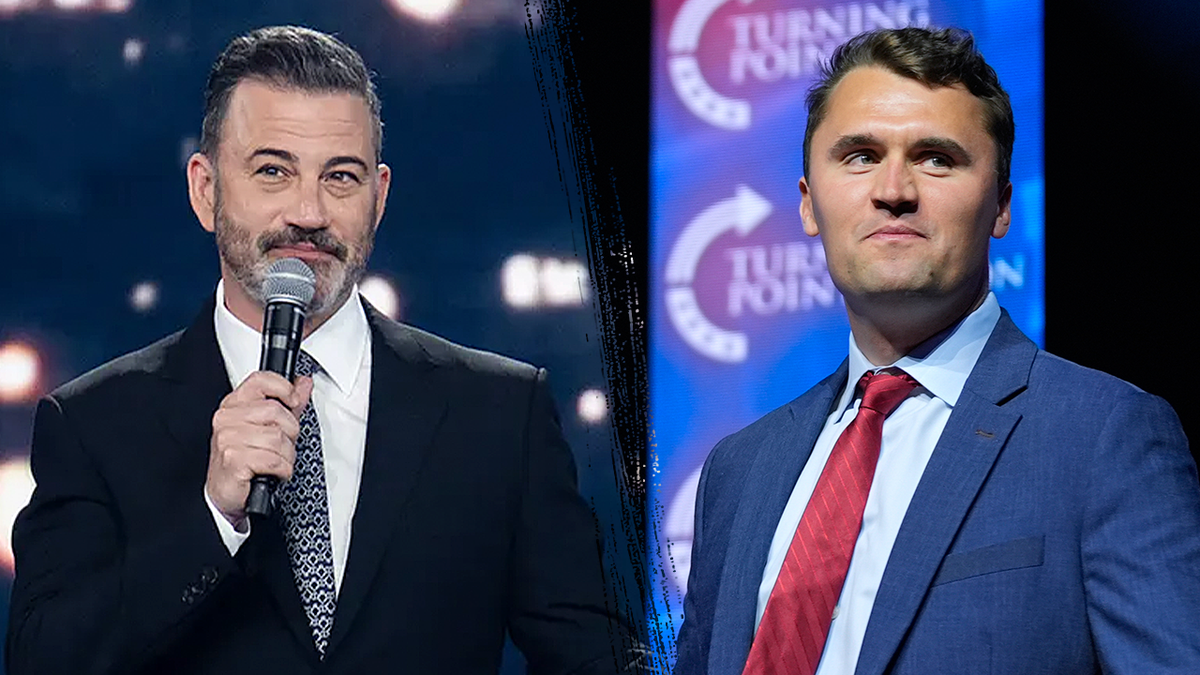 The famous Jimmy Kimmel show was canceled late at night after his comments about the assassination of conservative activist Charlie Kerk (right). 