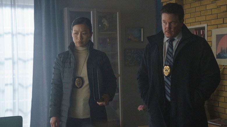 Annie Zhang in the role of Sophie Song and Lucheen Monroe in the role of Larry Fitzjab, at the time of the crime in the first peacemaker season