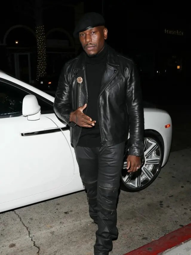 The Teres Gibson wears all black as he heads to Madeo Restaurant for Dinner