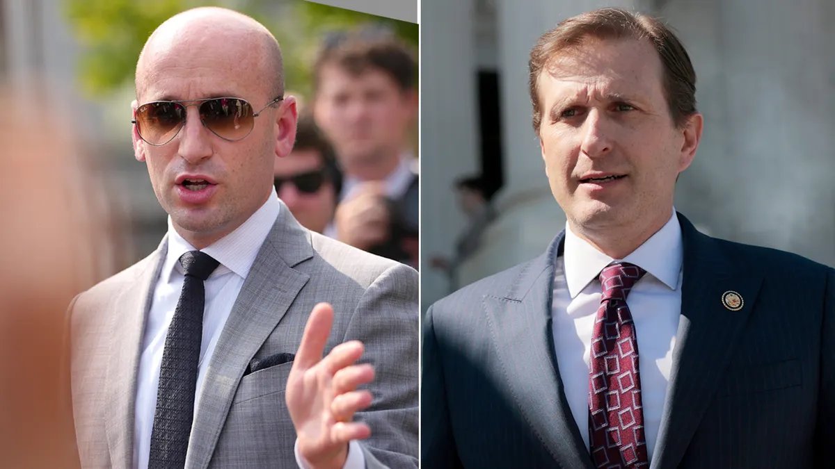 Left: Stephen Miller; Right: Representative Dan Goldman