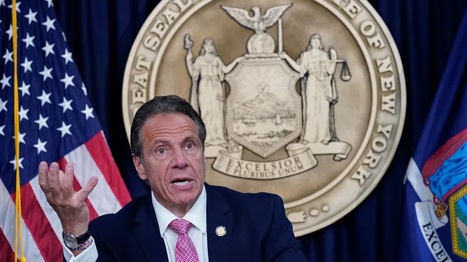 New York Governor Andrew Como speaks during a press conference on May 10, 2021 in New York.