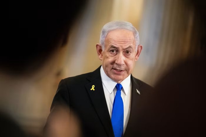 Israeli Prime Minister Benjamin Netanyahu speaks to reporters