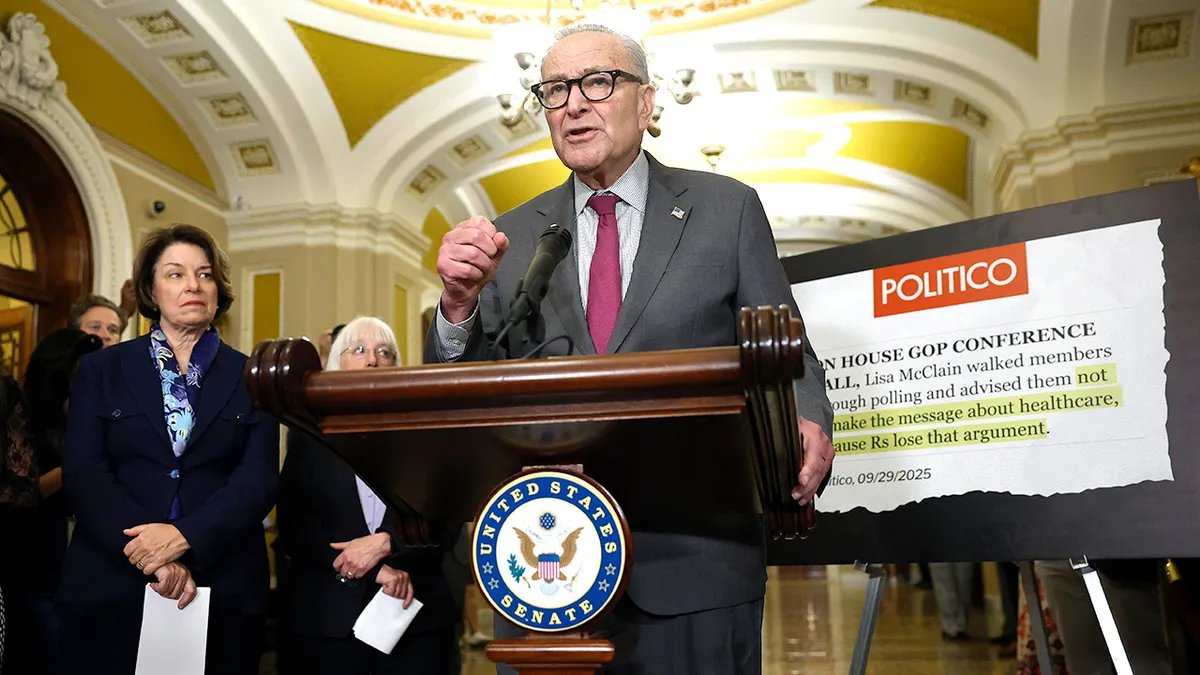 Chuck Schumer speaks at a press conference