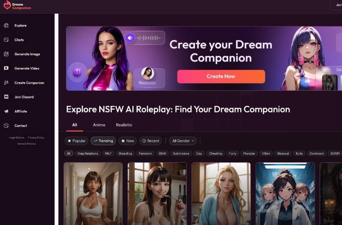 Mydreamcompanion uncensored chat