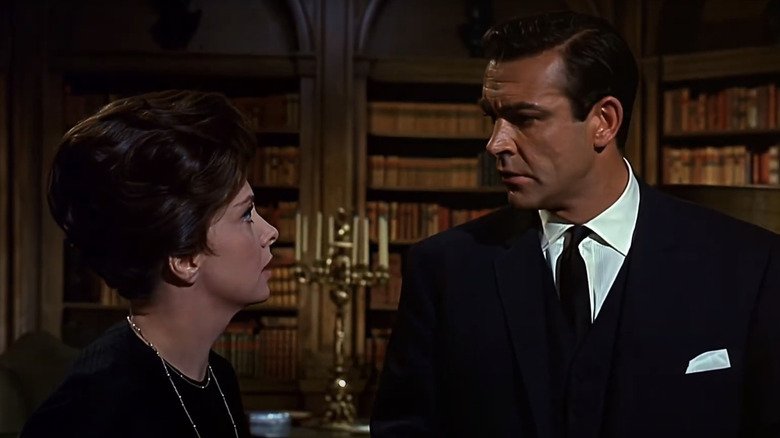 Anthony Richmond, played by Sean Connery, poses opposite Maria Marcello, played by Gina Lollobrigida, in Woman of Straw.