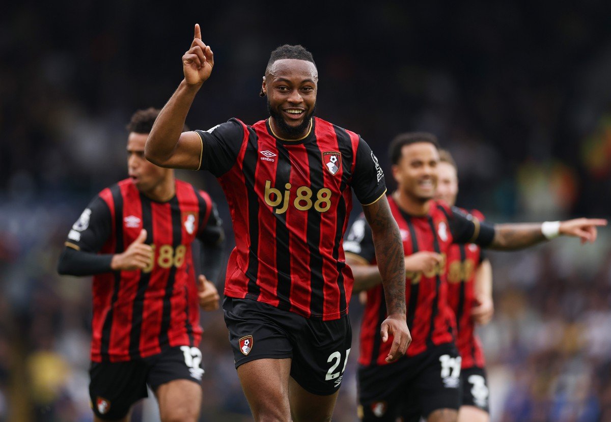 Antoine Semenyu celebrates Bournemouth's goal