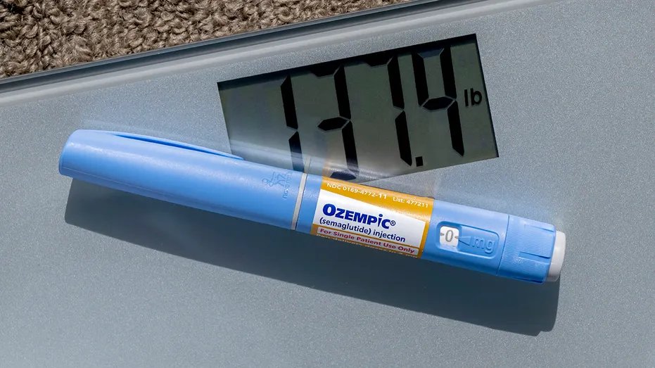 Illustration of the injectable prescription weight loss drug Ozempic.