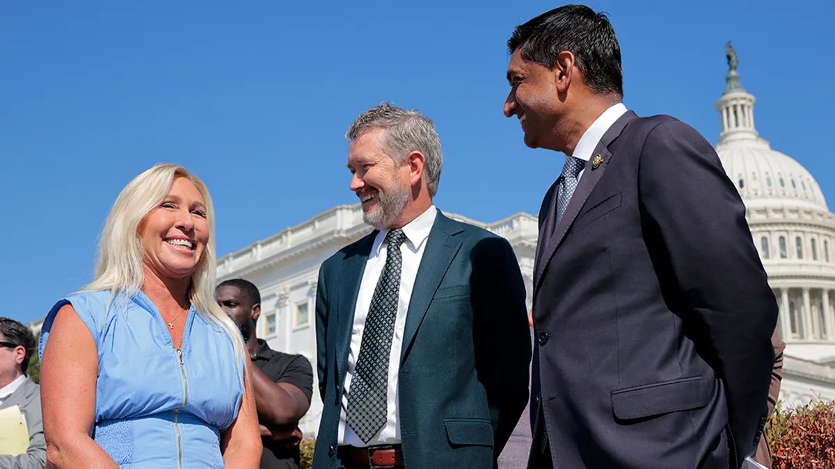 Representatives Marjorie Taylor Greene, Thomas Massie, and Ro Khanna