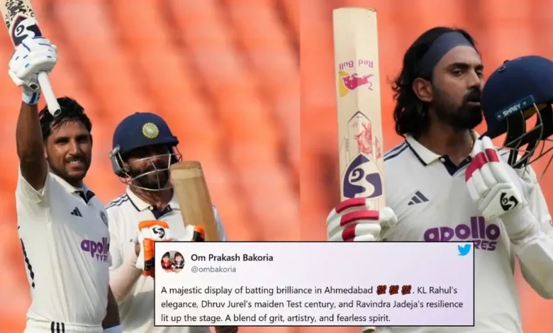 Fans react as Dhruv Jurel Ravindra Jadeja and KL Rahuls.webp