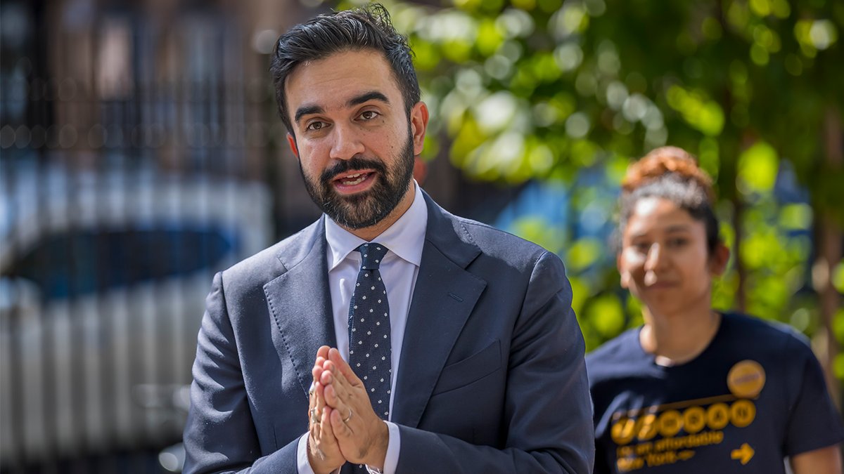Zohran Mamdani speaks to supporters of the Canvass launch