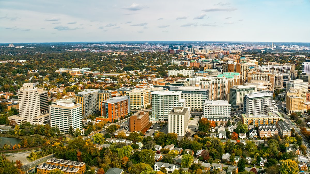 Arlington, Virginia, seen from the sky