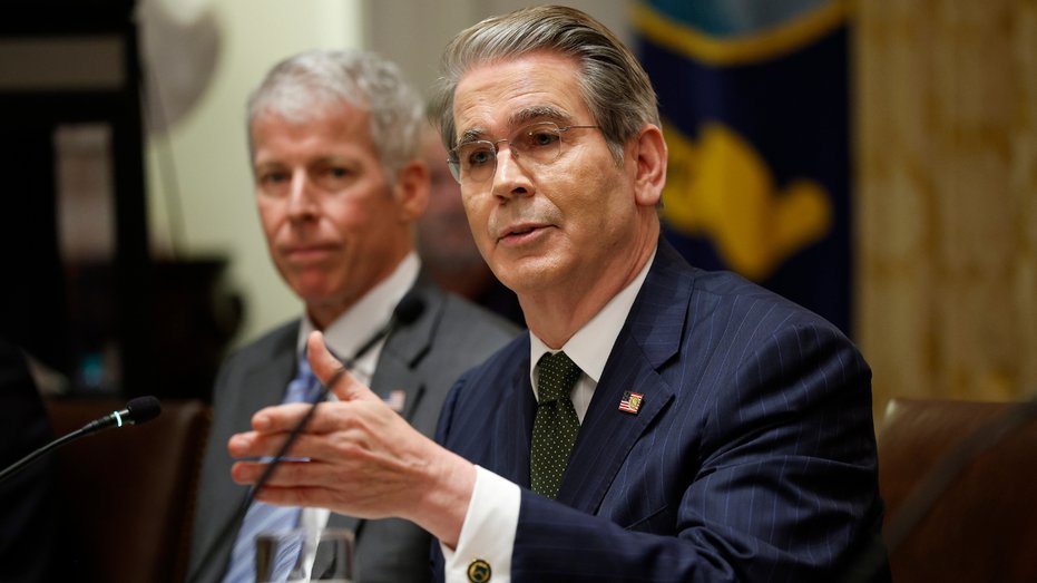 Treasury Secretary Scott Becent during a meeting with Argentine President Javier Miley