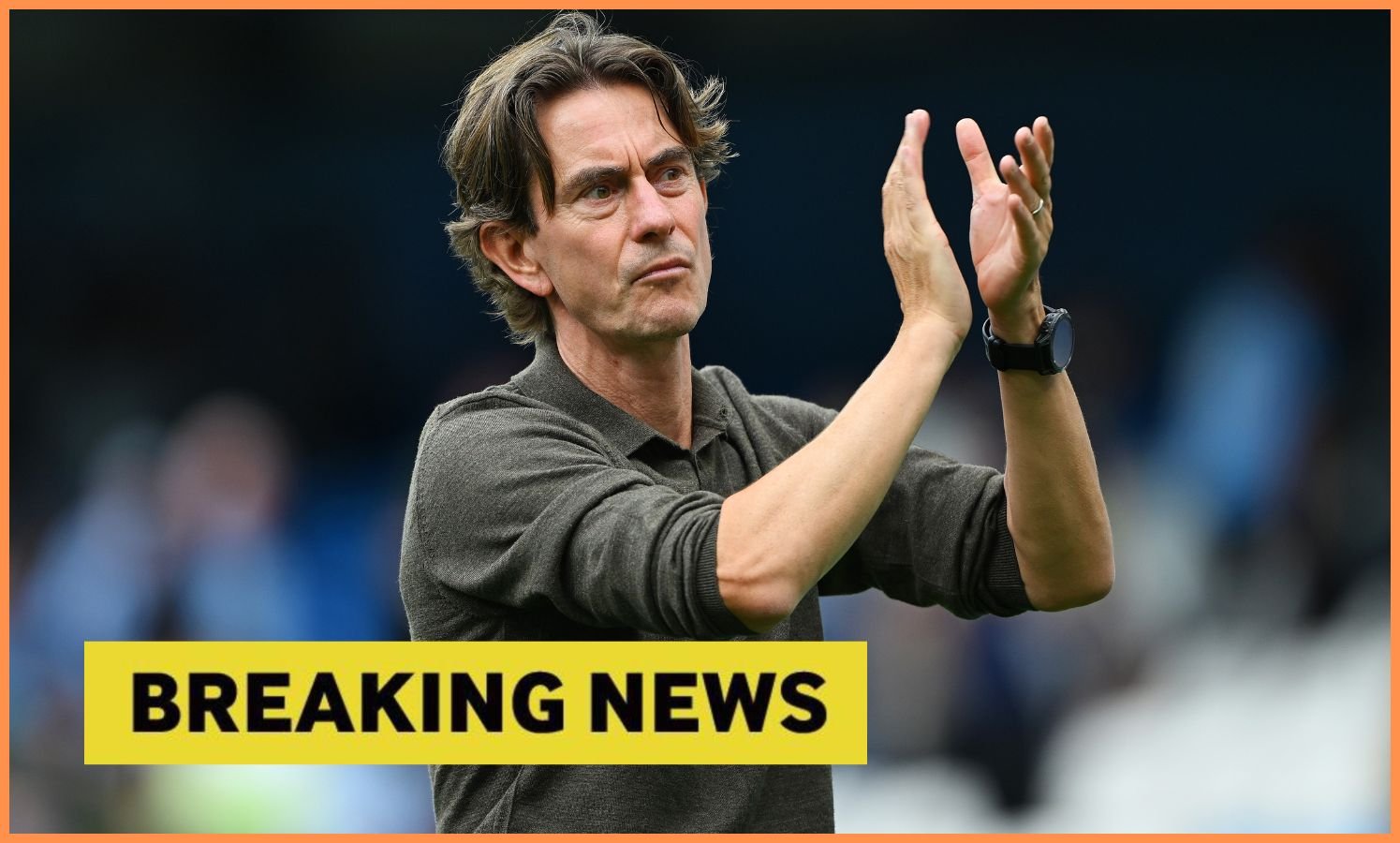 Thomas Frank applauds the fans