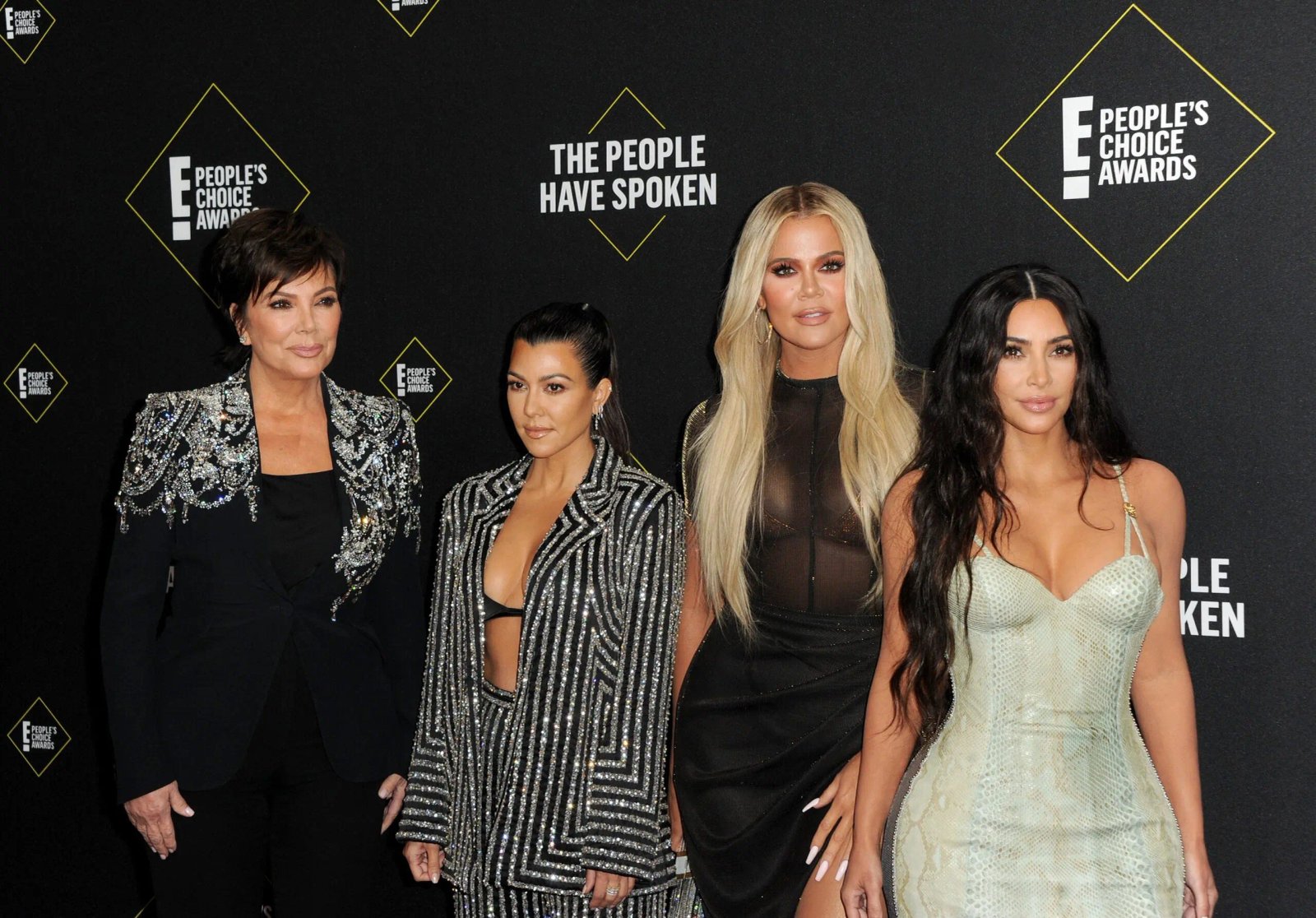 Kris Jenner, Kourtney Kardashian, Kim Kardashian, and Khloe Kardashian at the 2019 E! People's Choice <a href=