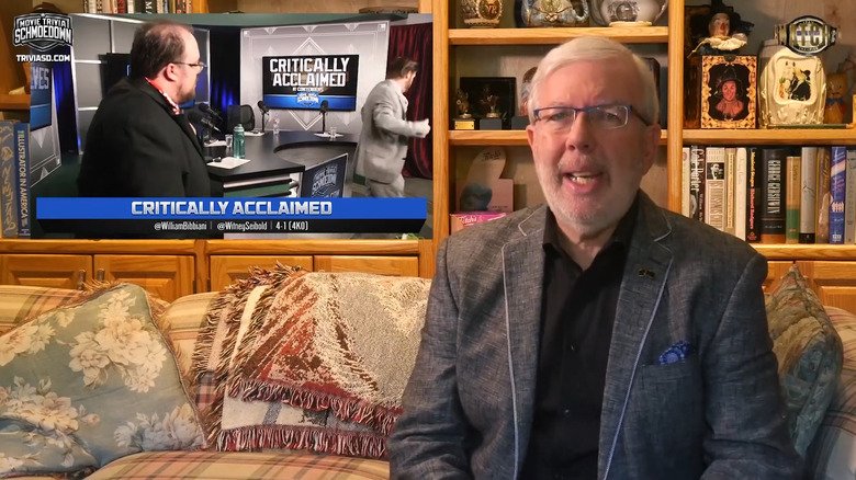 Leonard Maltin attacks Whitney Sebold and William Bibiani in Trivia Schmoedown