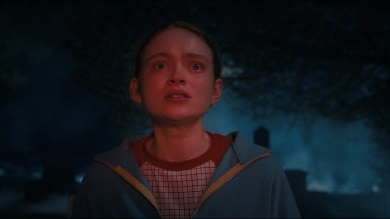 Max feels scared and terrified when the sky darkens in Stranger Things