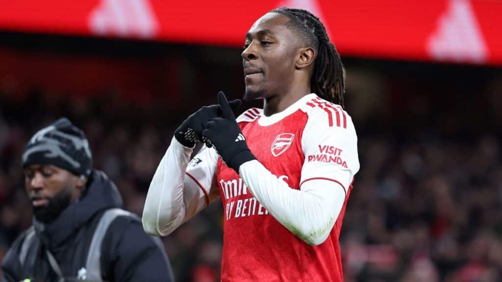 Footballer Eberechi Eze plays for Arsenal Football Club