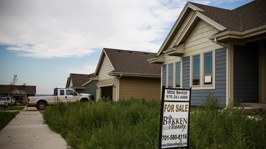 For sale sign in Williston, North Dakota.