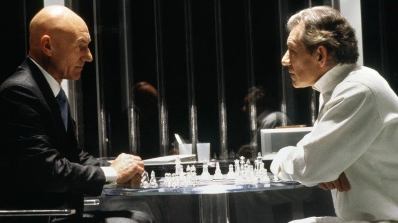 Charles and Eric (Magneto) indulge in a game of chess in the 2000 X-Men movie