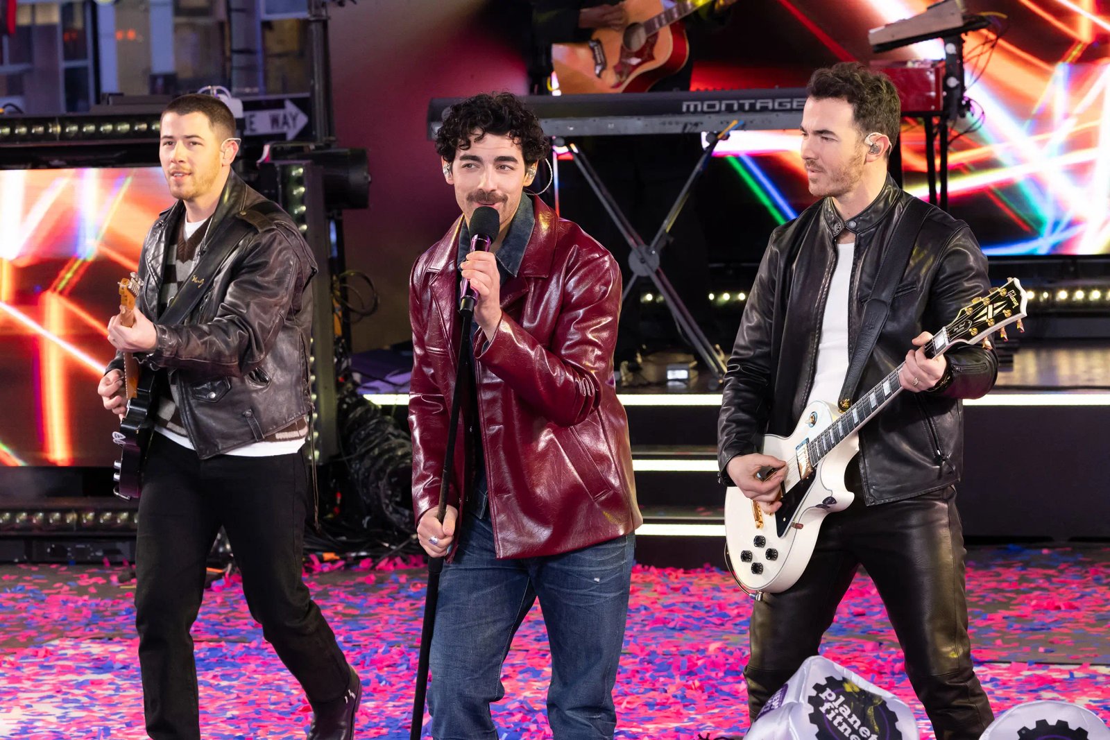 The Jonas Brothers at their New Year's Eve entertainment in Time Square