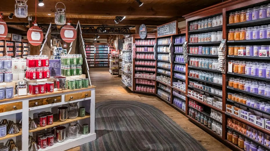 Interior view of Yankee Candle flagship store.