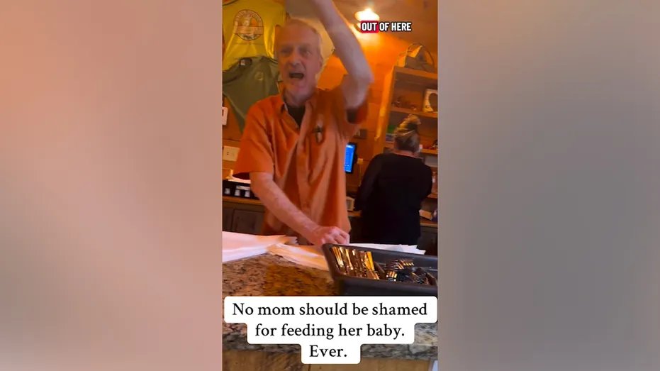 The man is seen screaming in the video.