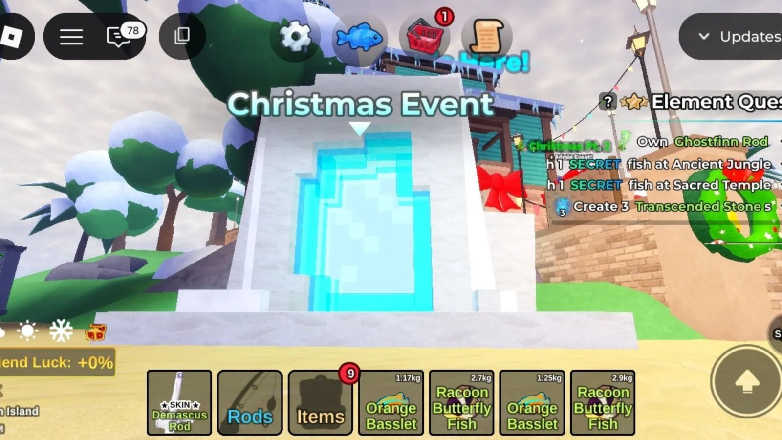 The portal leading to Christmas Island (Image via Roblox)