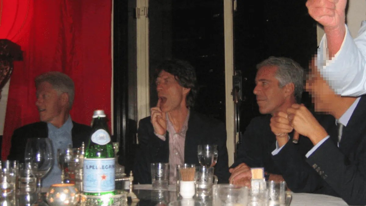 Former President Bill Clinton and Jeffrey Epstein in photos in the newly released Epstein files. (Credit: Ministry of Justice)